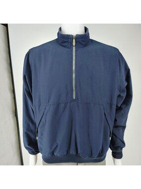 Vintage Y2K 2001 Adidas Navy Blue Climashell Wind Windbreaker Golf Jacket (L)